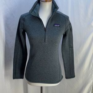 Women Patagonia Better Sweater 1/4 zip fleece XS steel blue/gray
